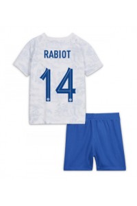 Ranska Adrien Rabiot #14 Jalkapallovaatteet Lasten Vieraspeliasu MM-kisat 2022 Lyhythihainen (+ Lyhyet housut)